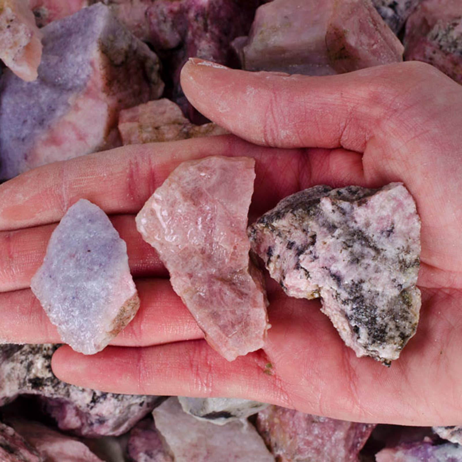 Fantasia Mining - Wholesale Spiritual Stone/Crystal - Rough Pink Petalite -Namibia- 2-8" Raw Natural Stones (1 lb)1