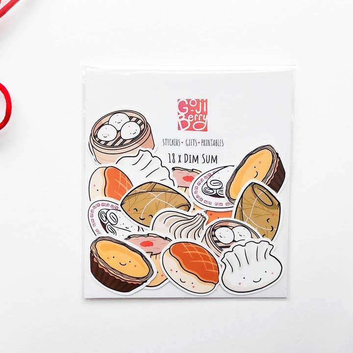 Dim Sum Sticker Flakes for wholesale by GojiBerry Designs