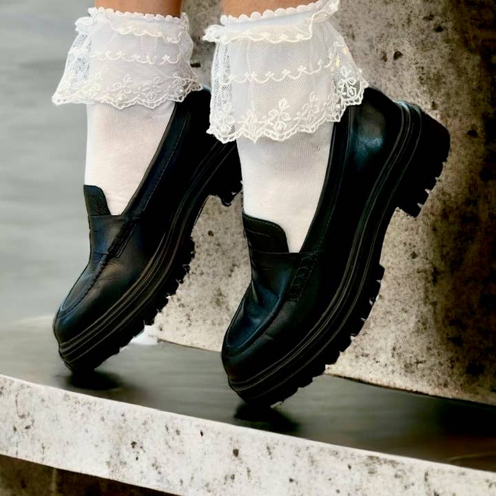 Giana Leather Holiday Loafer for wholesale by Chelsea Crew