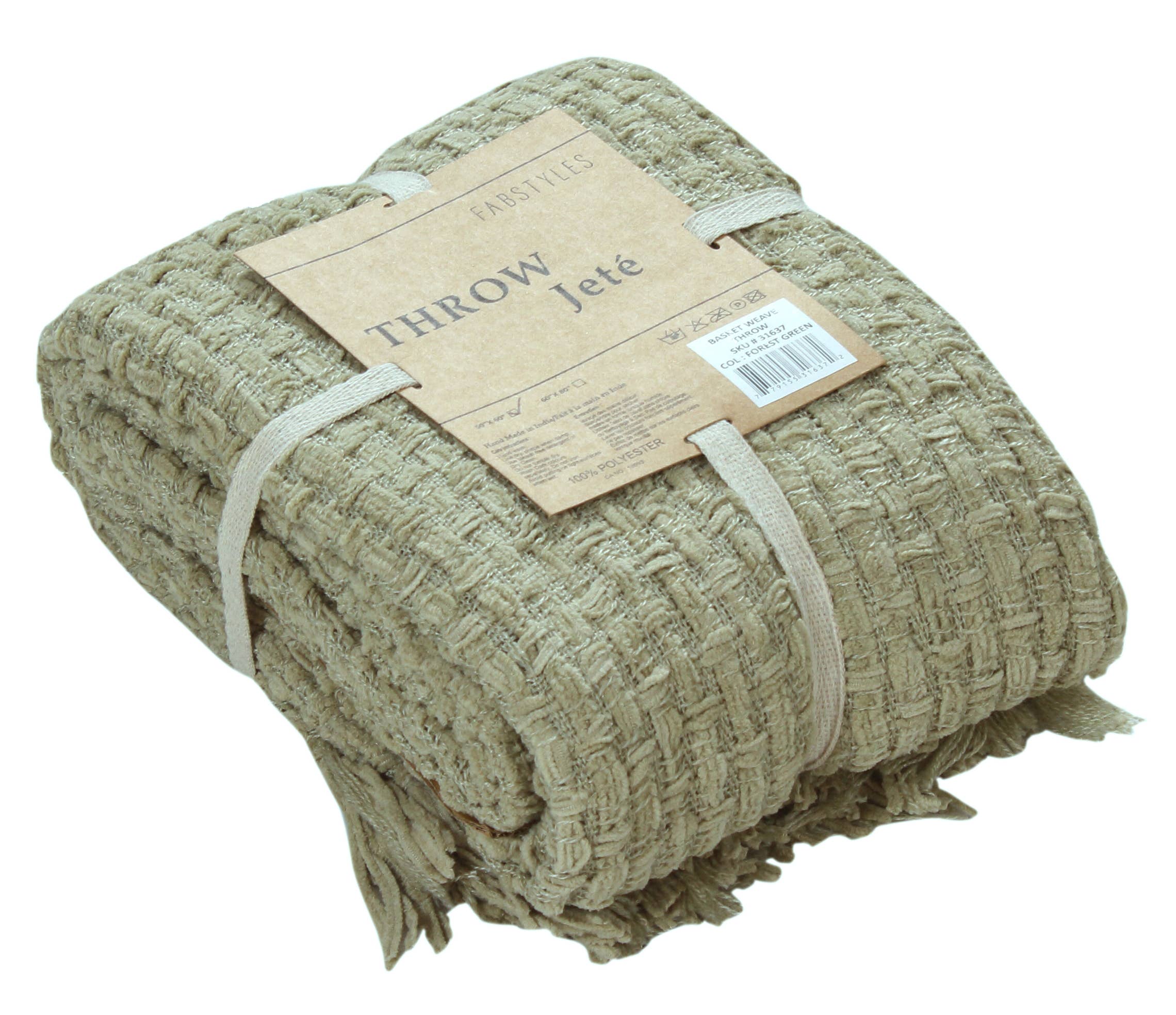 Fabstyles - Venta al por mayor Mantas de sofá - Manta Fabstyles tejida en chenilla con diseño de cesta, 127x152 cm (50x60 pulgadas)19