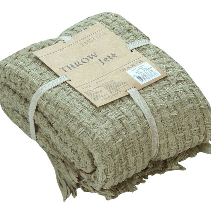 Fabstyles – wholesale Throw blanket – Fabstyles Chenille Basket Weave Throw Blanket, 50x6019