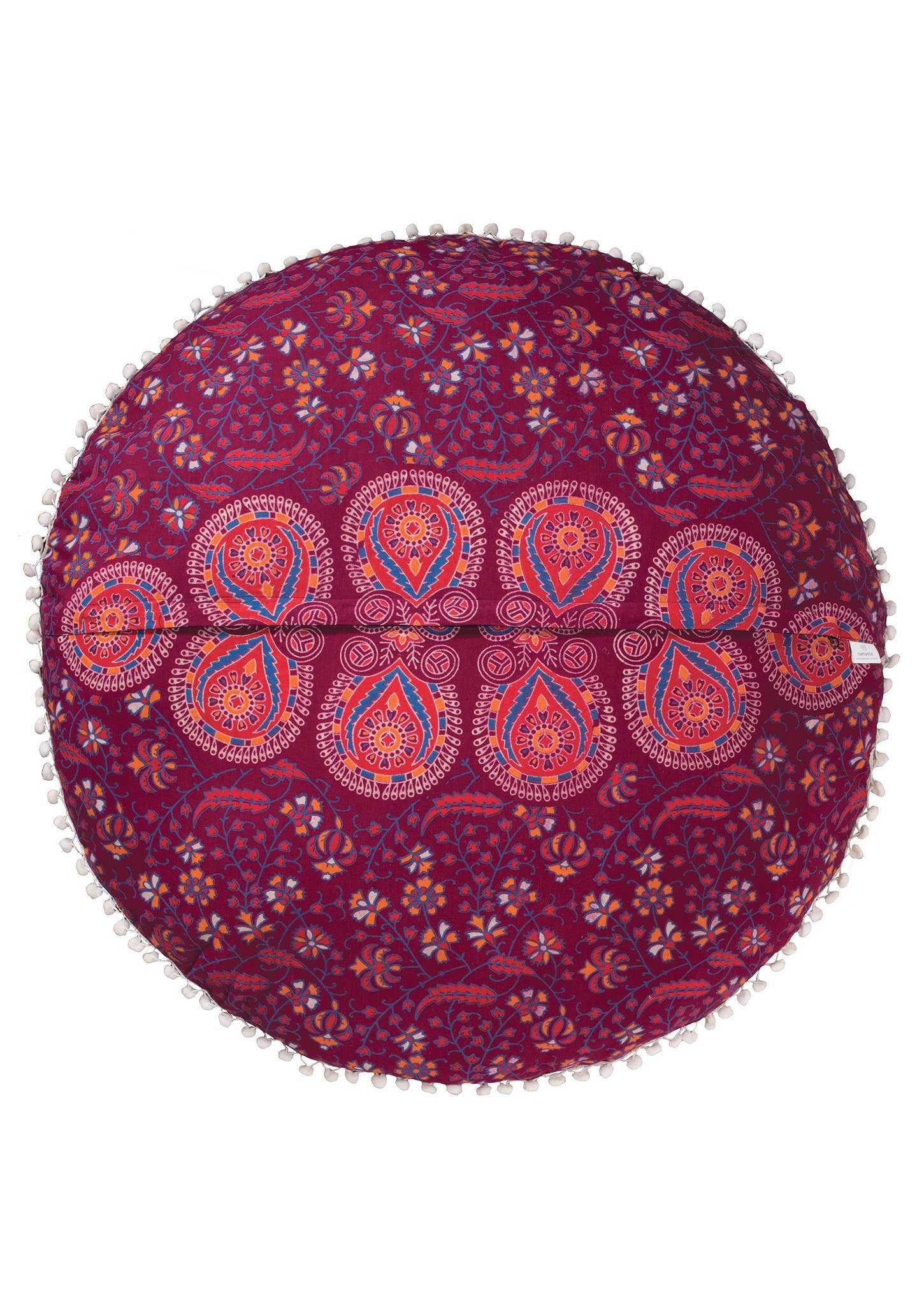 Namaste - Vendita all'ingrosso Cuscini da pavimento - Copricuscino da pavimento in cotone stampato a mano con motivo pavone 82 x 82 cm3