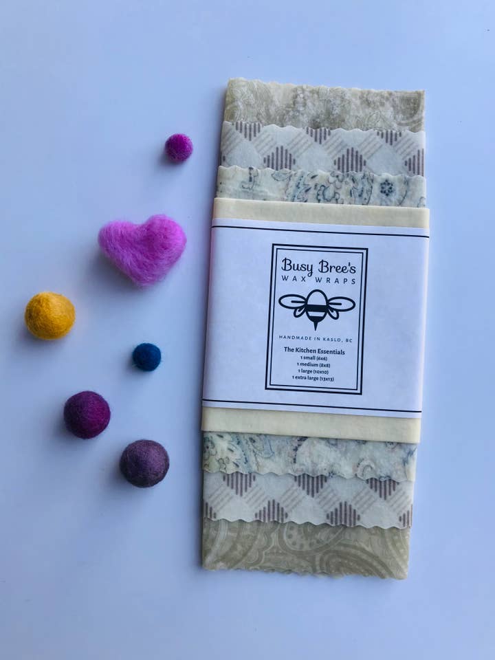The Kitchen Essentials for wholesale by Busy Bree’s Wax Wraps
