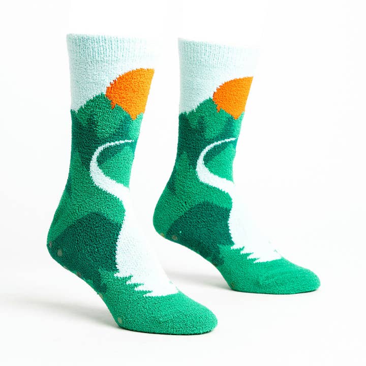The Mountains Are Calling Slipper Socks for wholesale by Sock it To Me