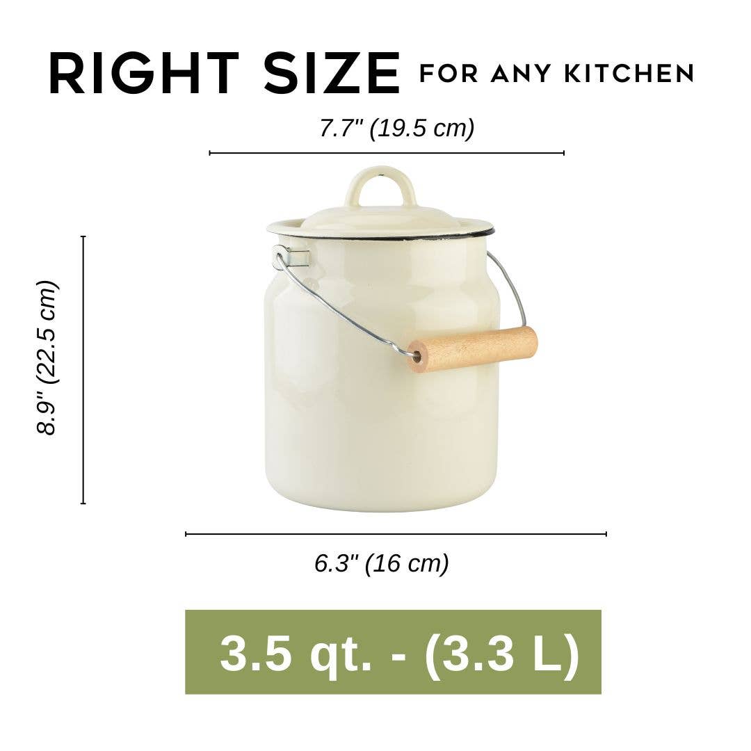 STP - Wholesale Jar - Vintage Style Enamel Milk Can with Lid 3.5-qt4