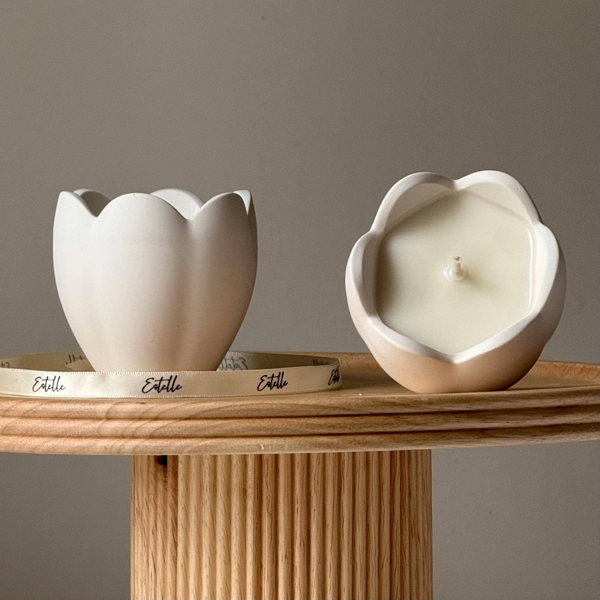 Flower Jar Soy Wax Candle | Handmade Jesmonite Vessel, Scented Candle for wholesale by Estelle Studio