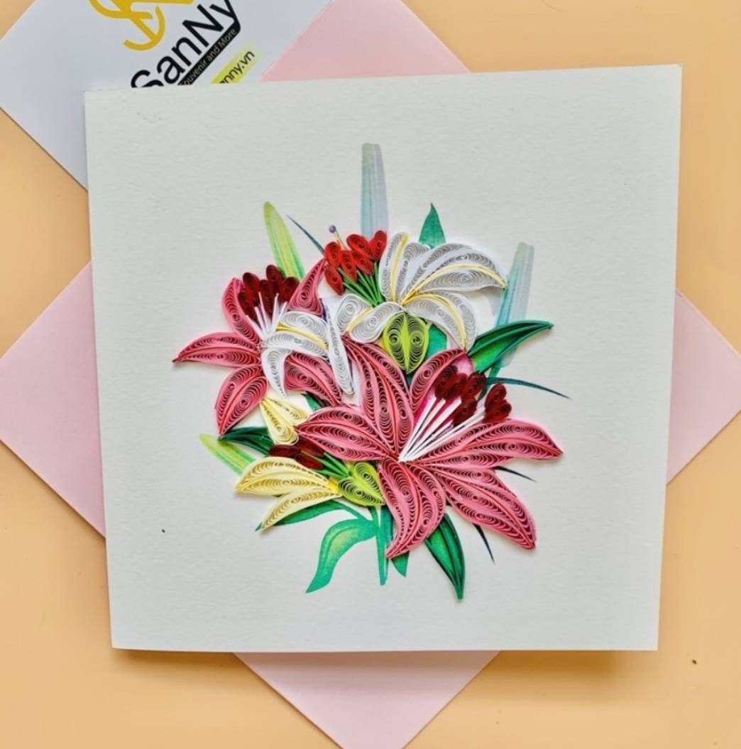 Quince Fables - Wholesale Everyday Greeting Card - Flower Garden Quilling Card 🪡4