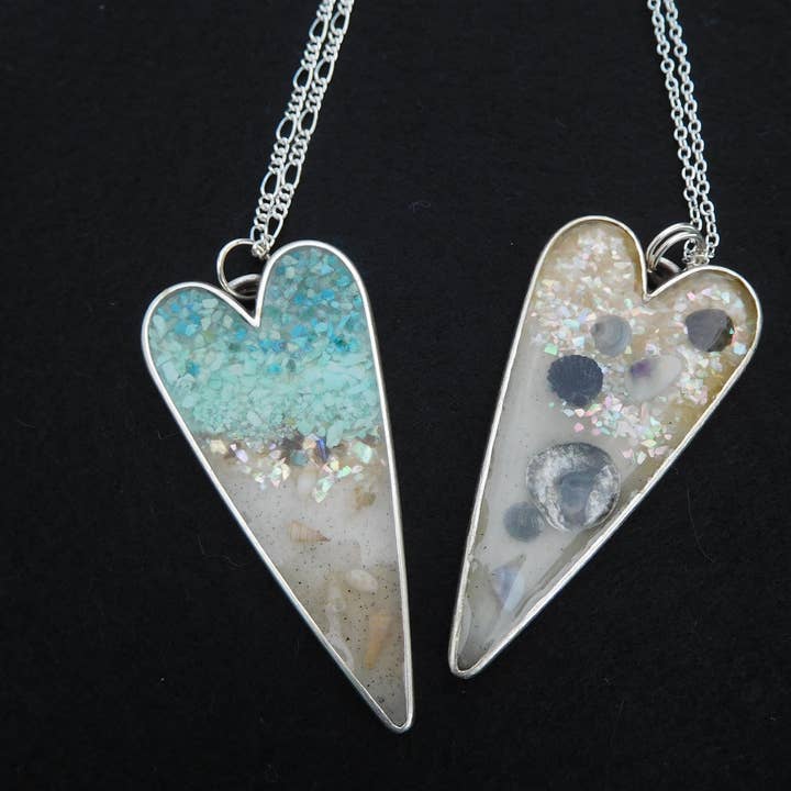 Art & Soul 30a - Wholesale Pendant/Charm Necklace - XL Heart Pendant Necklace Custom Beach, Shells or City1