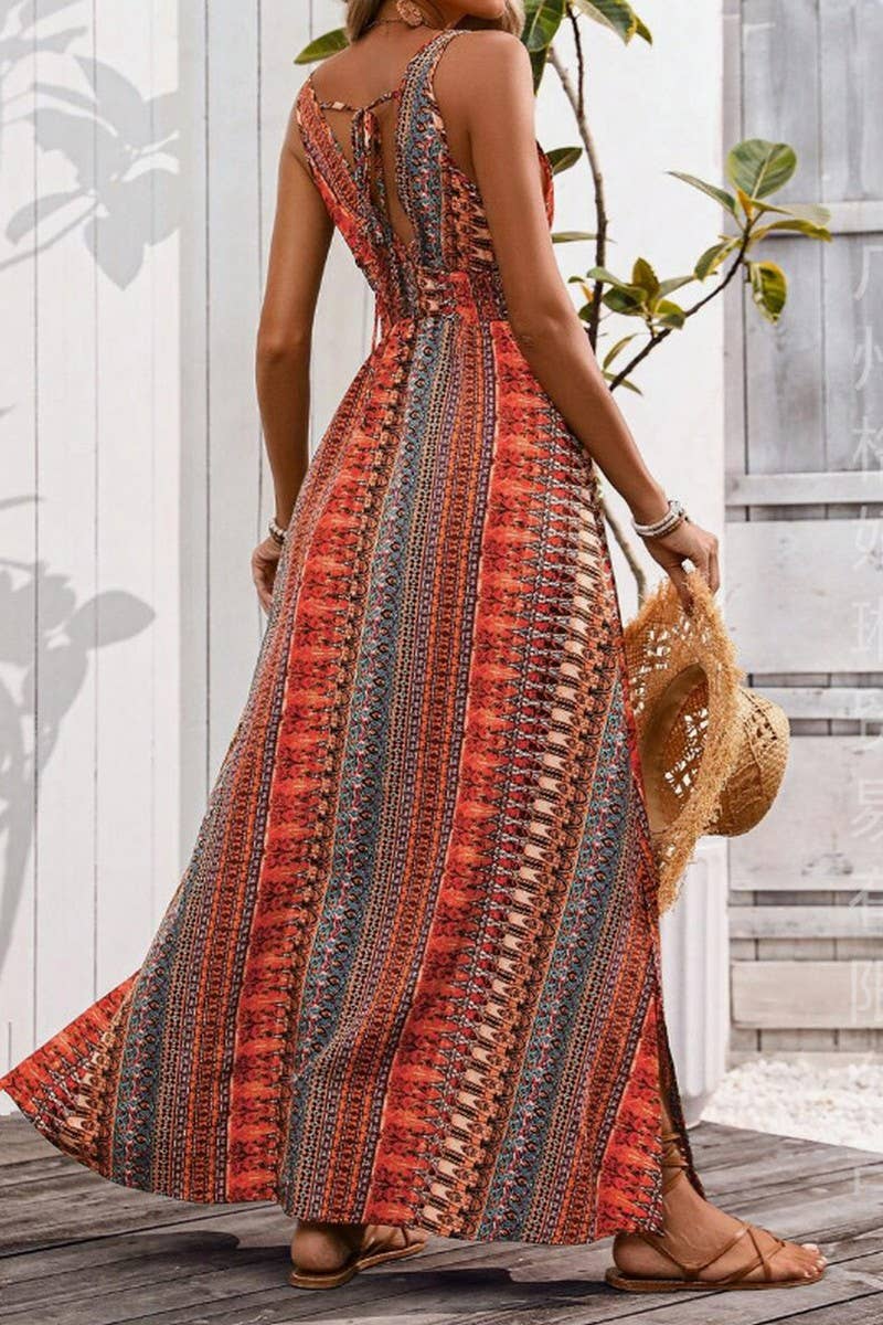 NINEXIS - Wholesale Dress - Women's - CWDHL0947_SUMMER V-NECK BOHEMIAN LONG DRESS11
