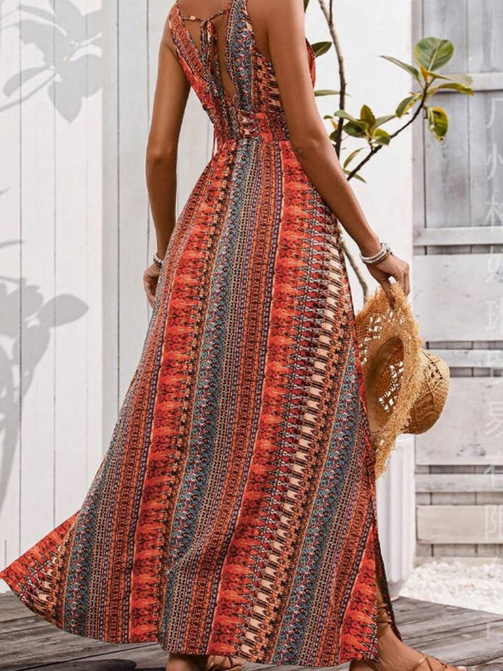 NINEXIS - Wholesale Dress - Women's - CWDHL0947_SUMMER V-NECK BOHEMIAN LONG DRESS11