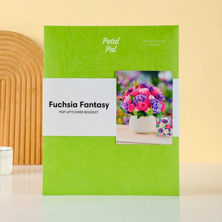 PetalPal - Wholesale Everyday Greeting Card - Fuchsia Fantasy Pop-Up Bouquet