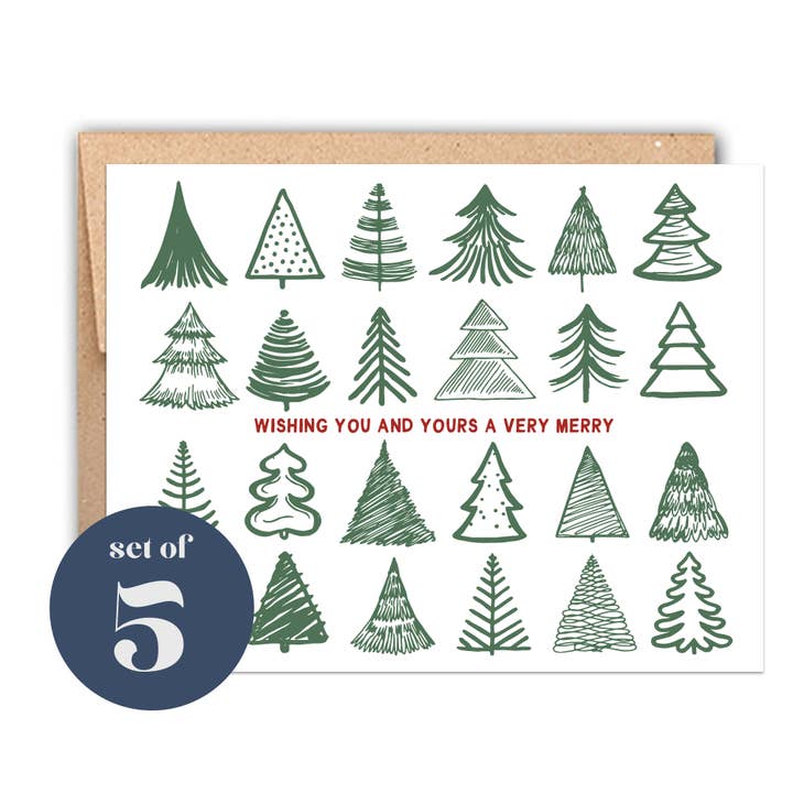 Ønsker dig og din Bogtryk Holiday Card Set for engroshandel hos Stack Paper Press