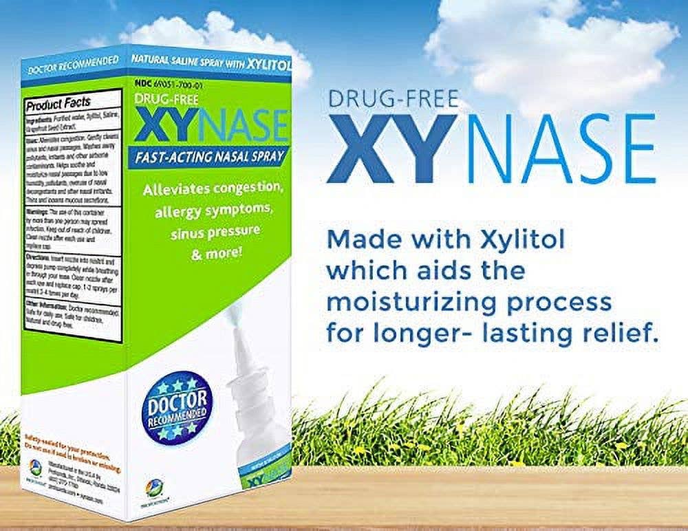 Rhinase - Wholesale Nasal Care - Xynase® Natural Saline Nasal Spray with Xylitol (0.75 fl oz) - Gentle Relief for Congestion, Allergies, and Sinus Pressure, Safe for All Ages2