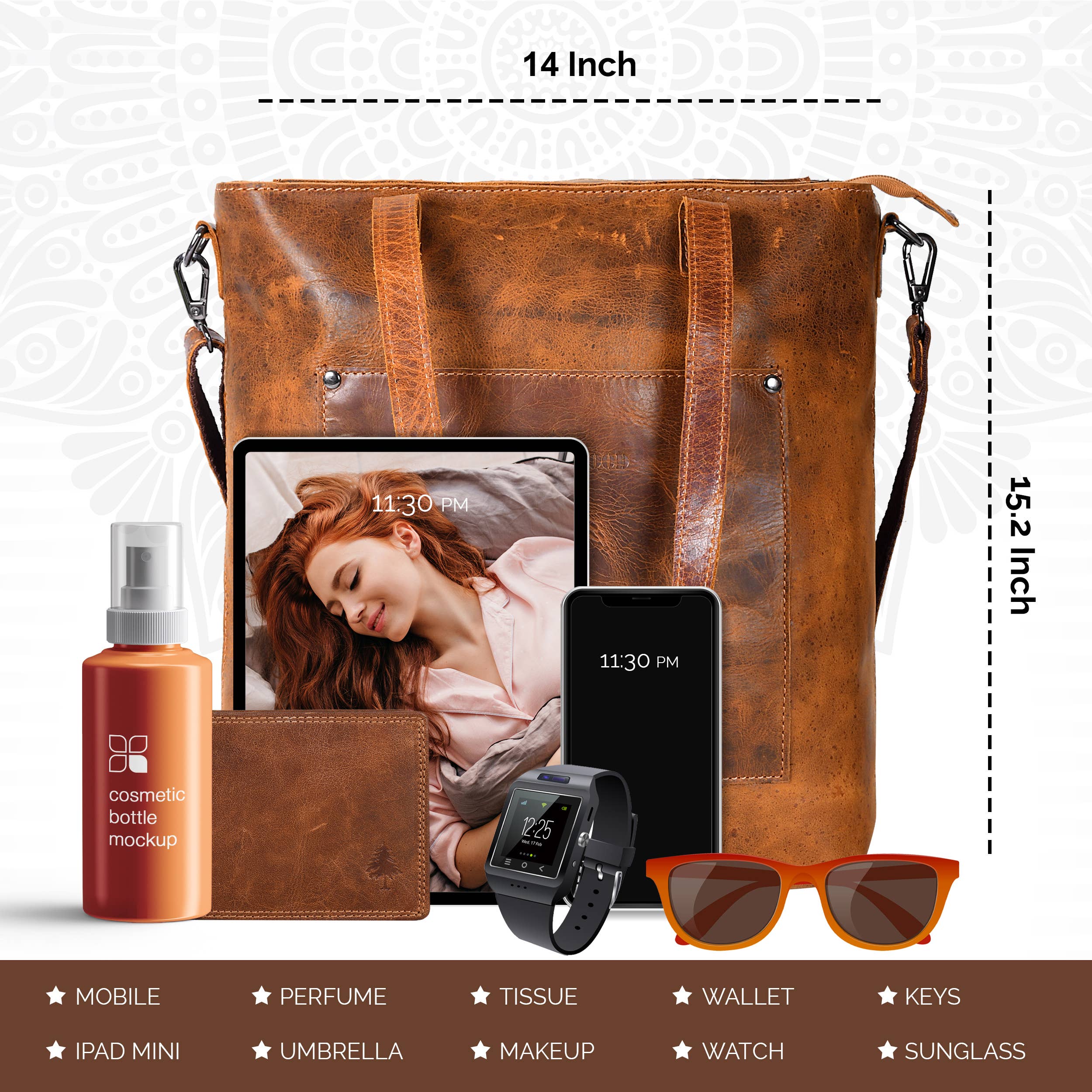 Greenwood Leather - Wholesale Tote Bag - Women's - Classic Leather Tote Bag Bunbury - GW202510