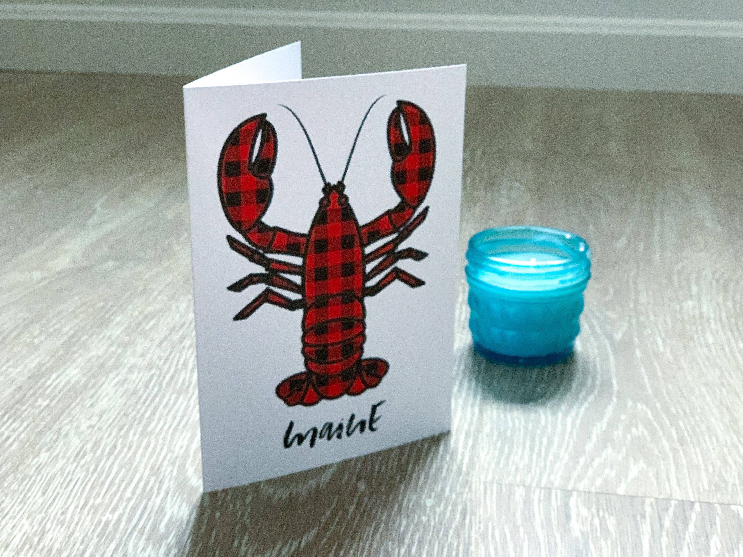 Stone Donut Design, LLC - Vendita all'ingrosso Biglietti di auguri generici - Biglietto divertente fatto a mano a quadri con aragosta del Maine5