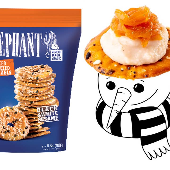 Elephant - Wholesale Pretzels - 1105 - ELEPHANT Pretzels with Black&White Sesame 10.58oz7