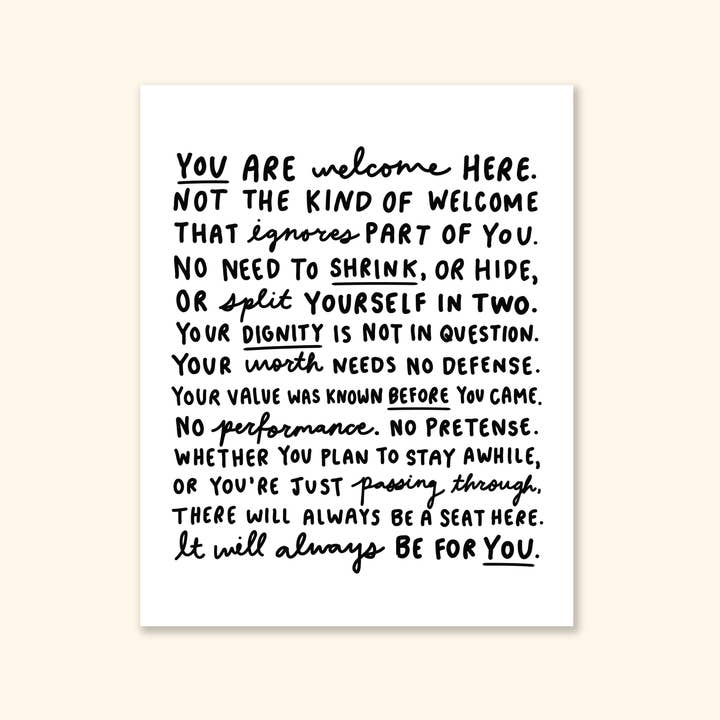 Welcome Manifesto Print for wholesale by Oh Happy Dani