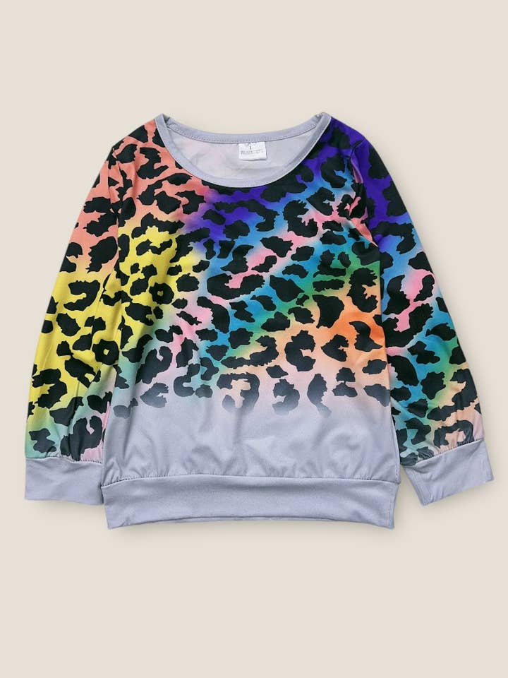 Kids Charm Online - Wholesale Sweatshirt - Kids - (GIRLS).Tie dye animal printed top. LC-TP-20218565-AMY1