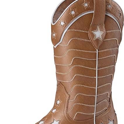 Cute Kids Western Cowboy Boots Brown Star Design for wholesale by PatPat