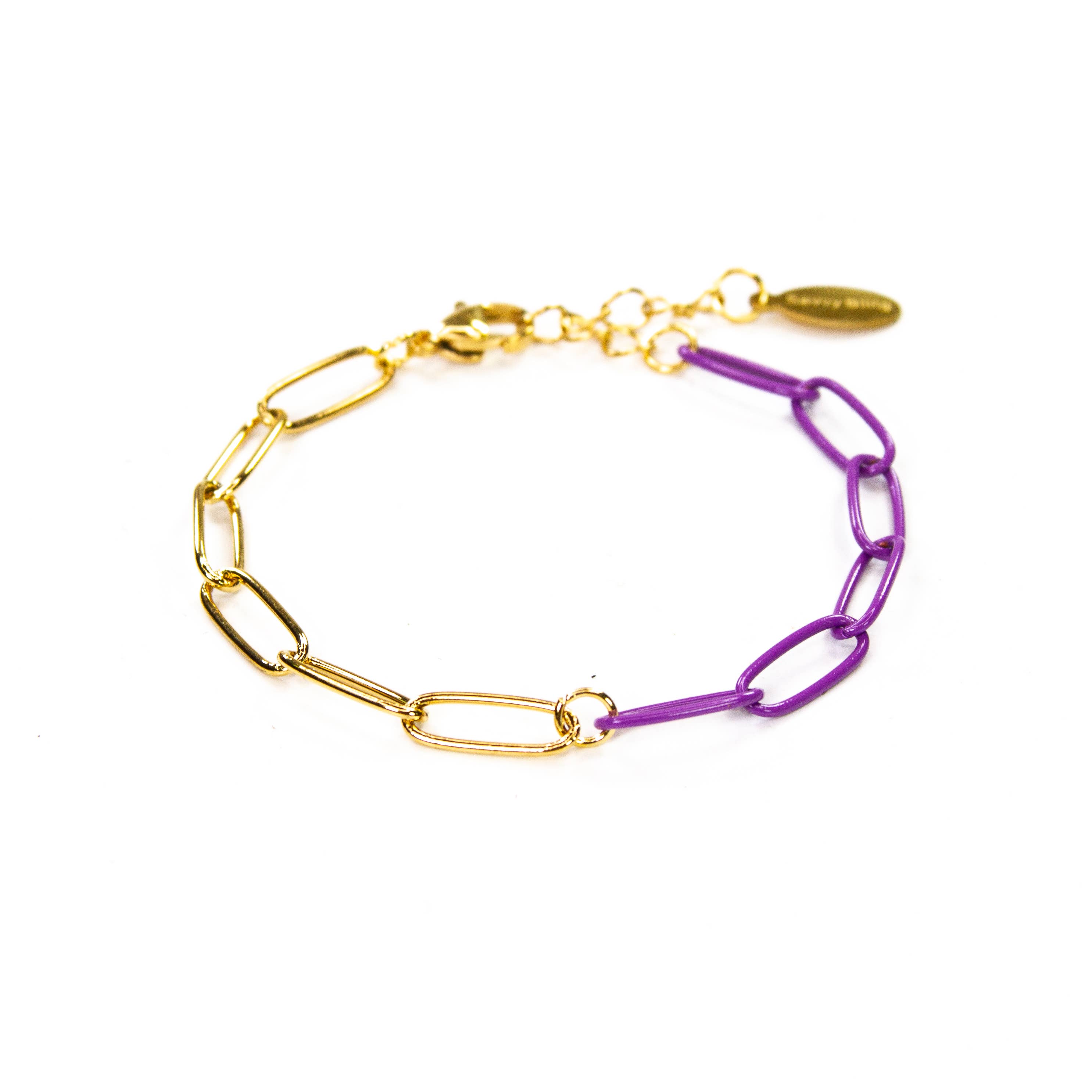 Savvy Bling - Wholesale Link & Chain Bracelet - Enamel 16+ Colors paperclip & Gold chain link bracelet2
