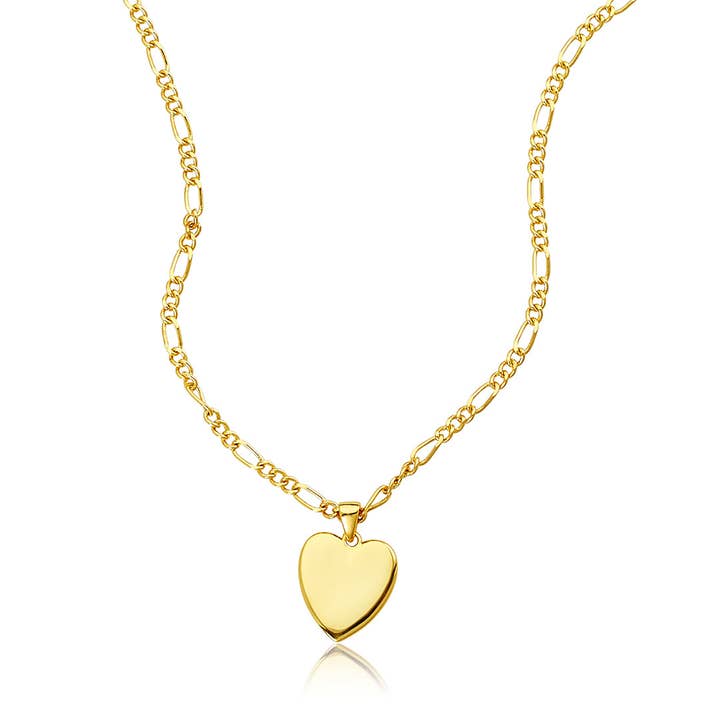 Figaro Chain Heart Necklace gold for wholesale by Adornia