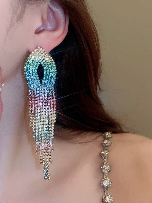 UZ Wholesale Store - Wholesale Tassel Earrings - Gradient Hollow Tasseled Earrings - Gold, Fuchsia, Colorful5