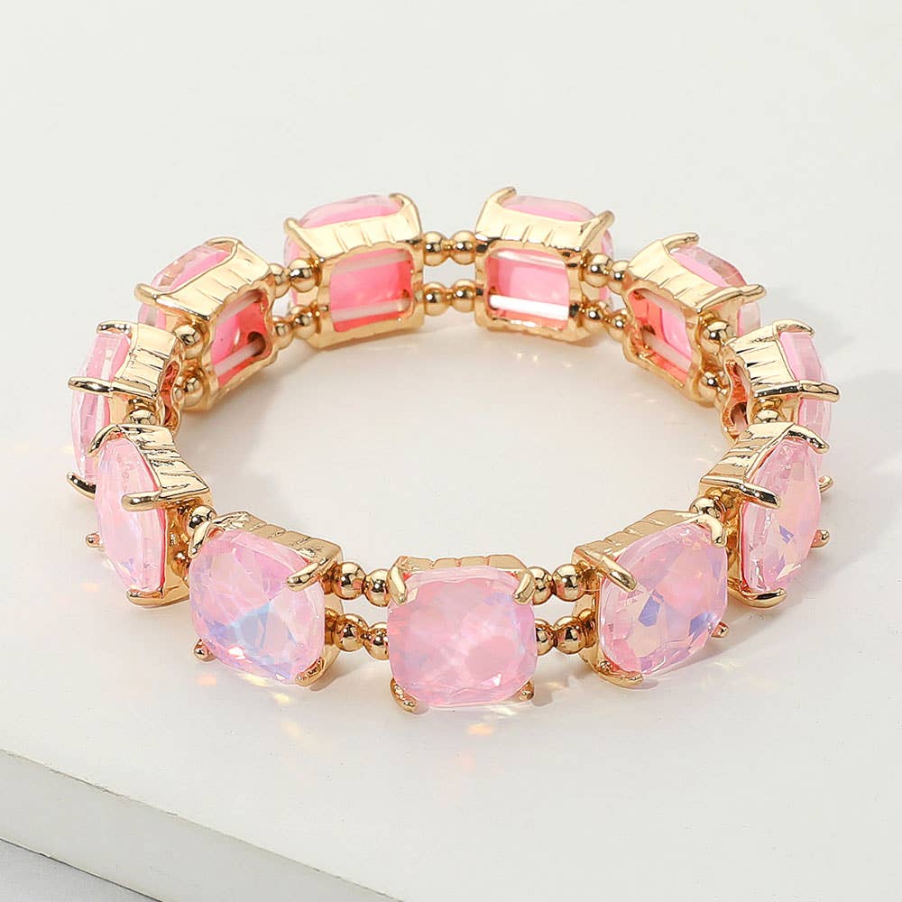 Sensibling Corp. - Wholesale Link & chain bracelet - Cushion Square Stone Stretch Evening Bracelet18
