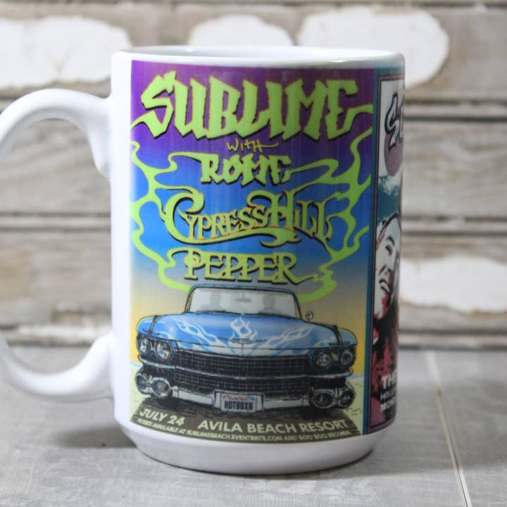 Raven Design - Wholesale Coffee Mug - Sublime Concert Poster// 15oz Ceramic Coffee Mug1