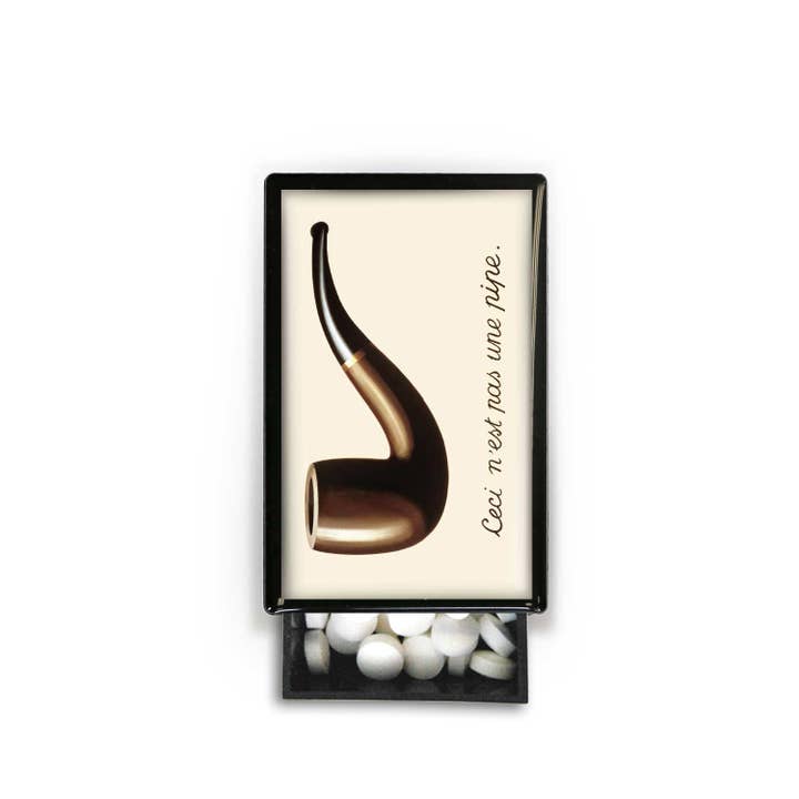 Lucy Lu Designs - Wholesale Matches - Magrite The Pipe Surrealism Art Museum Slide Box2