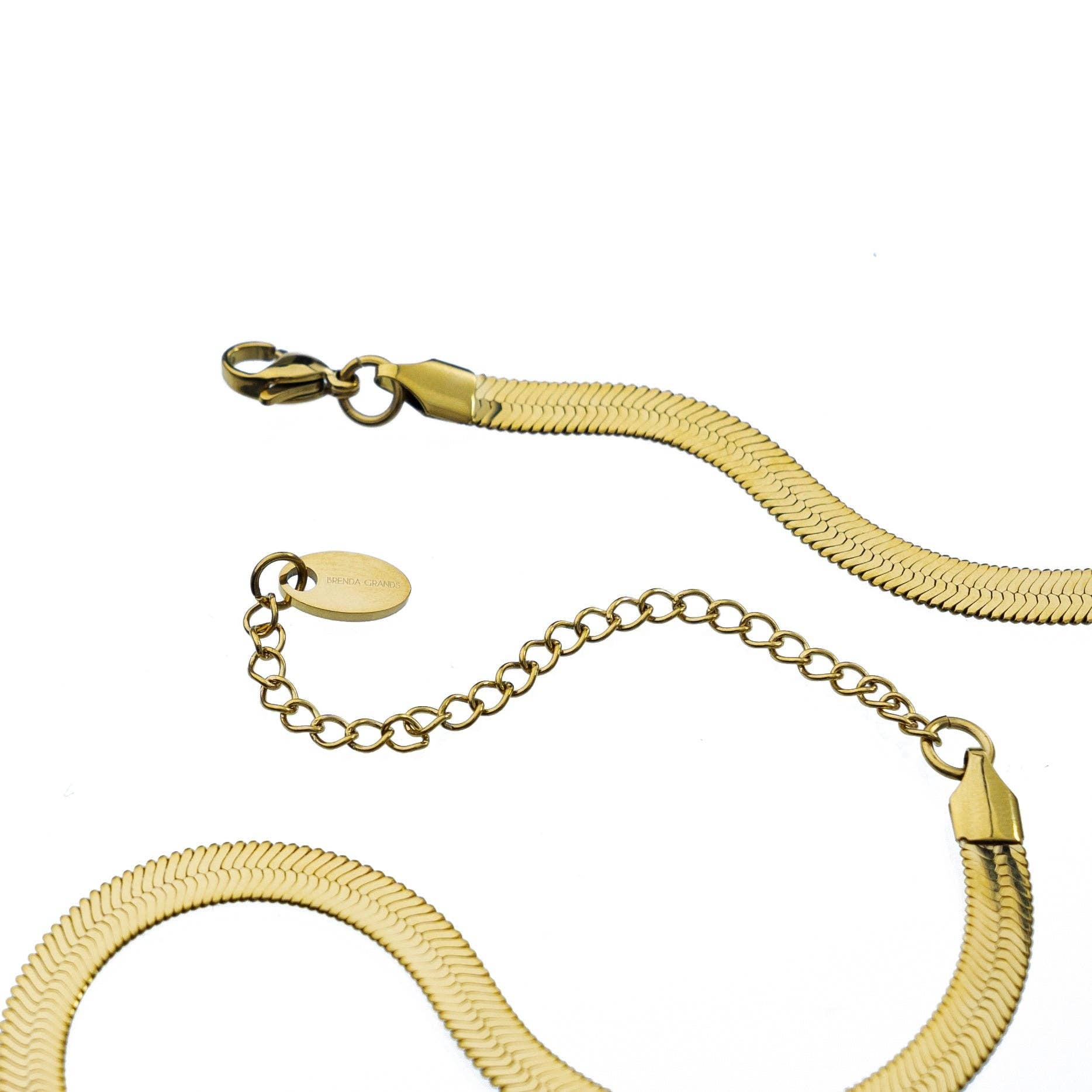 Brenda Grands Jewelry - Wholesale Link & Chain Necklace - Waterproof Gold Herringbone Necklace2