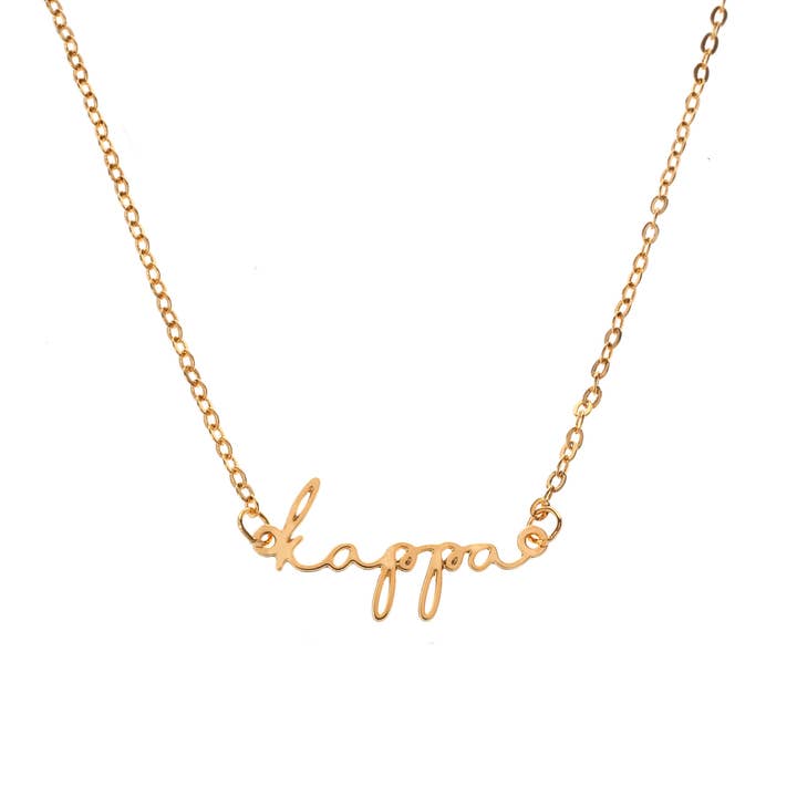 Kappa Kappa Gamma Sorority Script Necklace for wholesale by Shawn Paul
