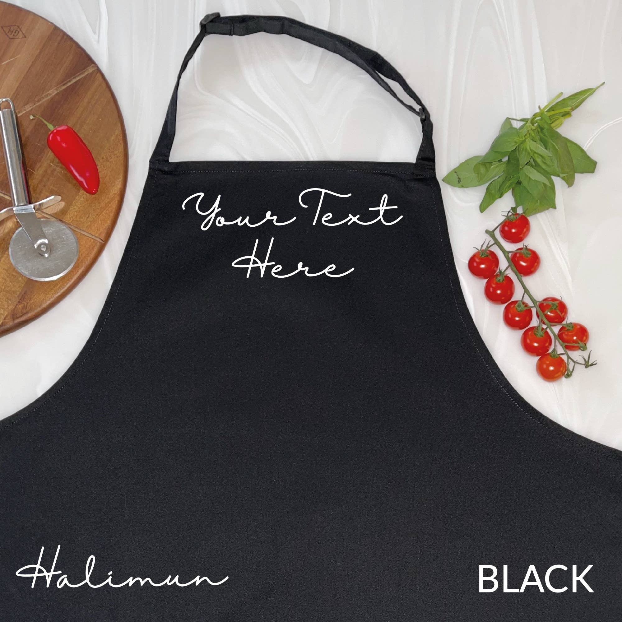 Lovetree Design - Vendita all'ingrosso Grembiuli - Grembiule nero personalizzabile1