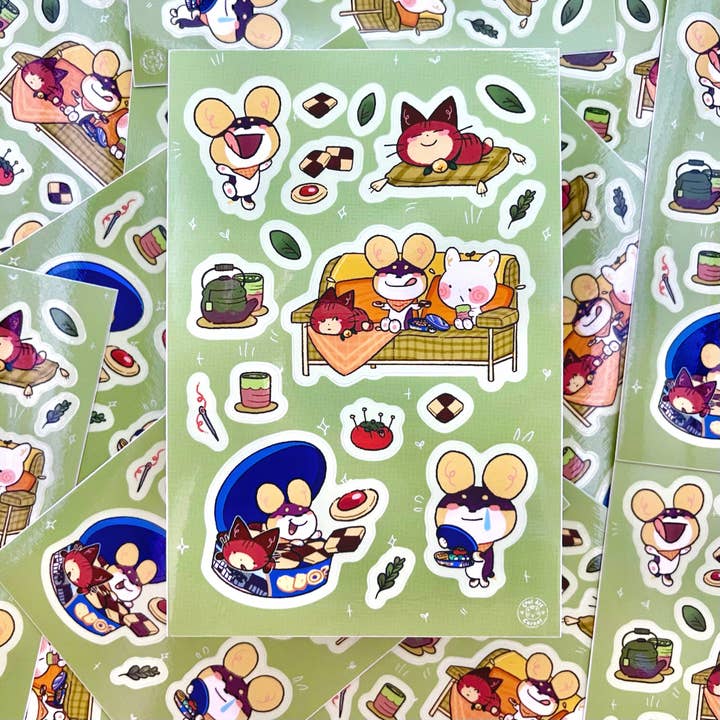 Folha de autocolantes Sprout & Friends Snack Time por atacado de Cool Art Corner
