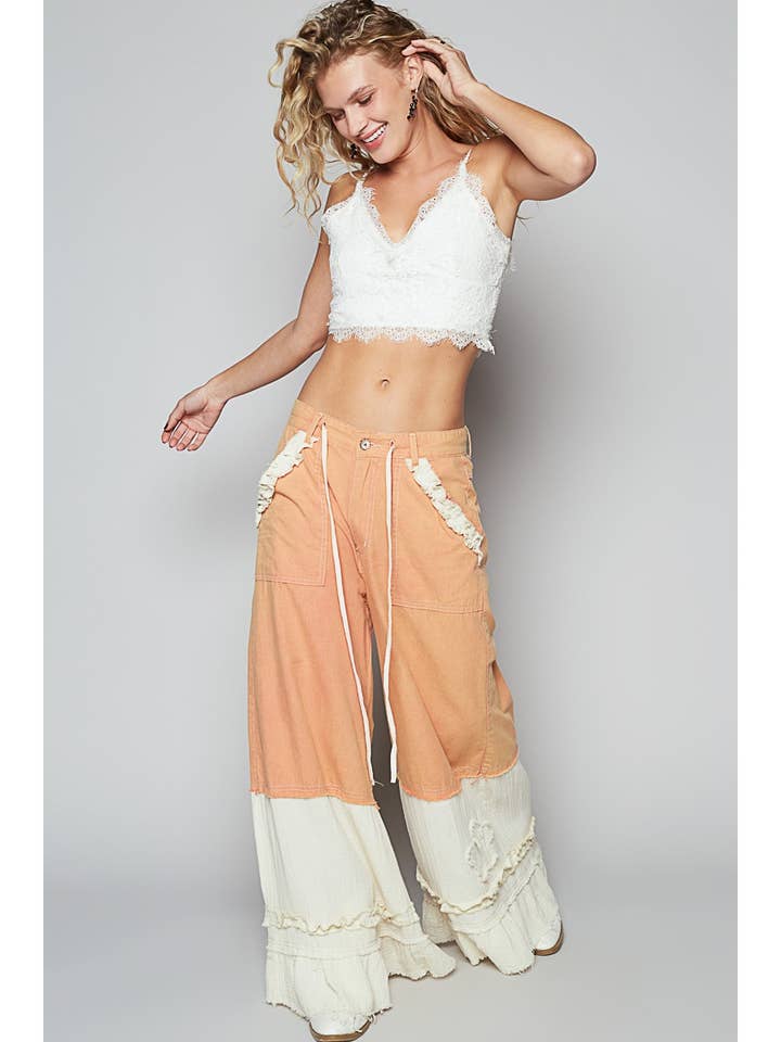 Pol Clothing - Wholesale Pants - Women's - Vintage washed double gauze wide pants12