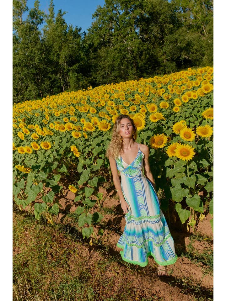 Piti Cuiti - Wholesale Dress - Women's - FRIDA AQUA CUT LONG DRESS1