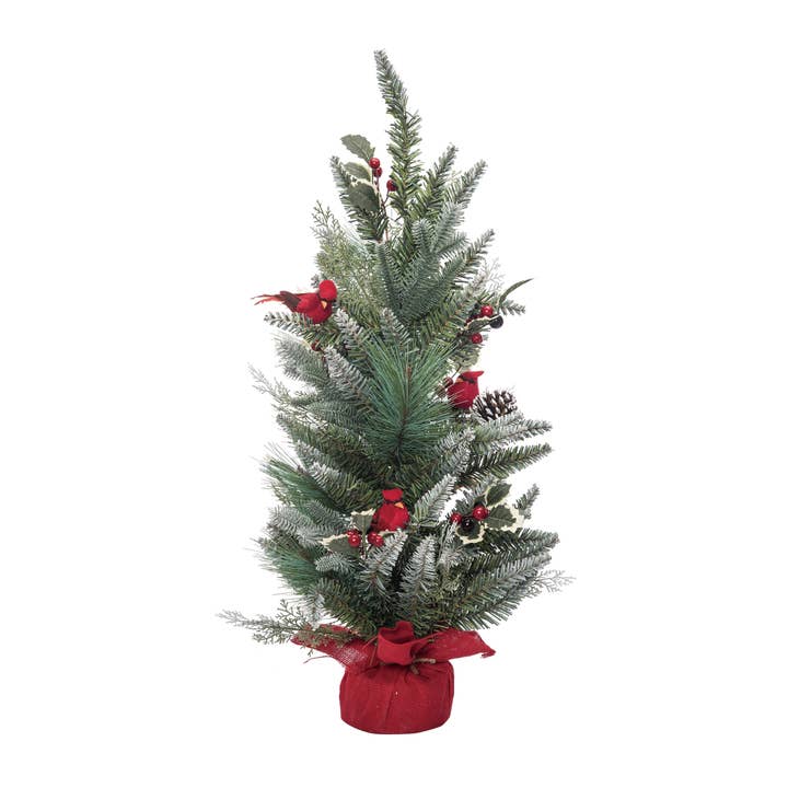Transpac - Wholesale Artificial Christmas Tree - CLOSEOUT Artificial 30" Christmas Cardinal Tree