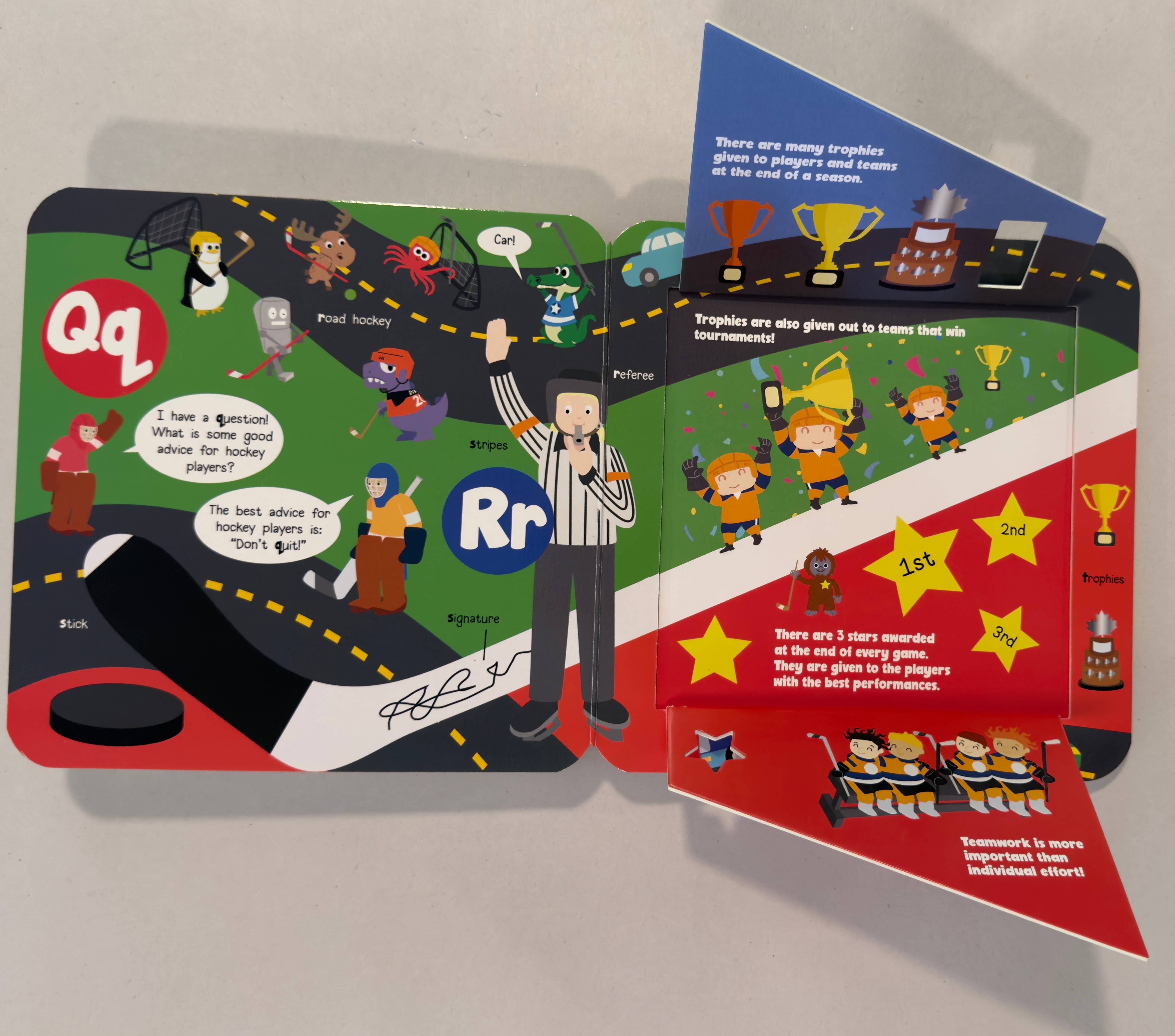 Taffy Tales Inc. - Wholesale Baby & Toddler Book (0-2) - Hockey ABC Fun Flaps (a chunky lift-the-flaps board book)5