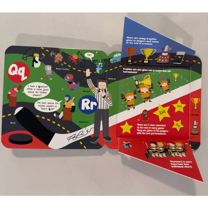 Taffy Tales Inc. - Wholesale Baby & Toddler Book (0-2) - Hockey ABC Fun Flaps (a chunky lift-the-flaps board book)5