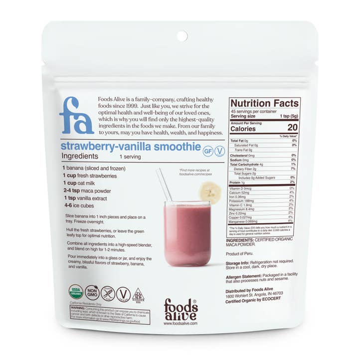 Foods Alive - Wholesale Protein/Superfood Powder - Maca Root Powder - Organic