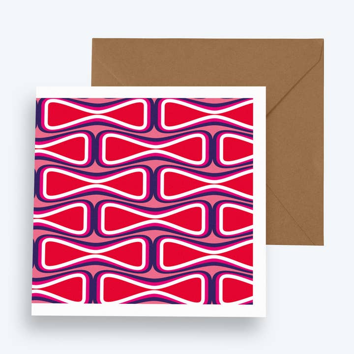 Boho Red 4, Seventies Series, Greeting Card for wholesale by Storigraphic®