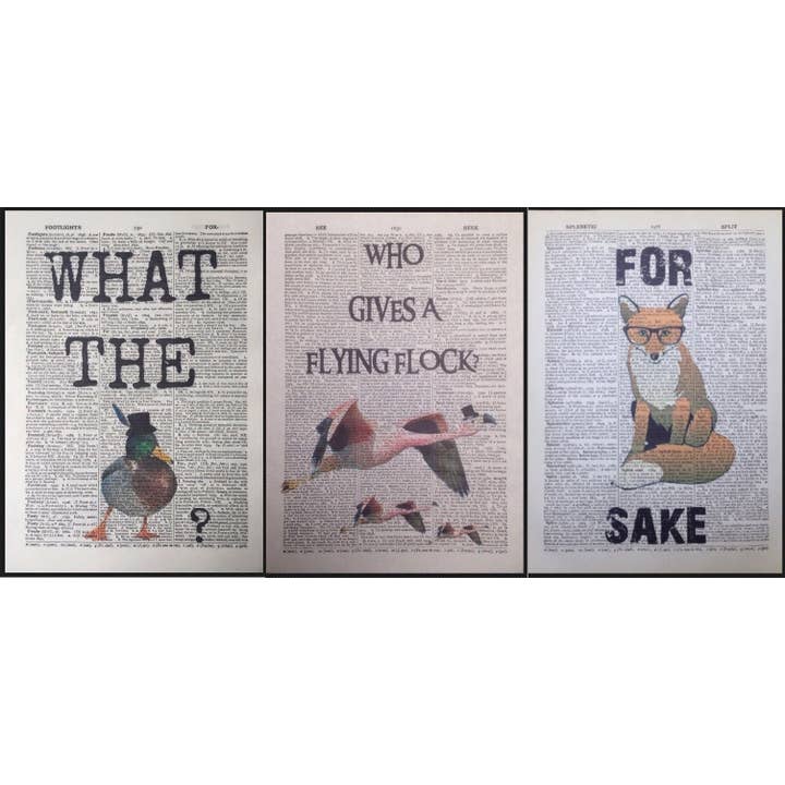 3 x Rolig svära ordbok Skriv ut - Ordbok Wall Art för wholesale av Parksmoonprints