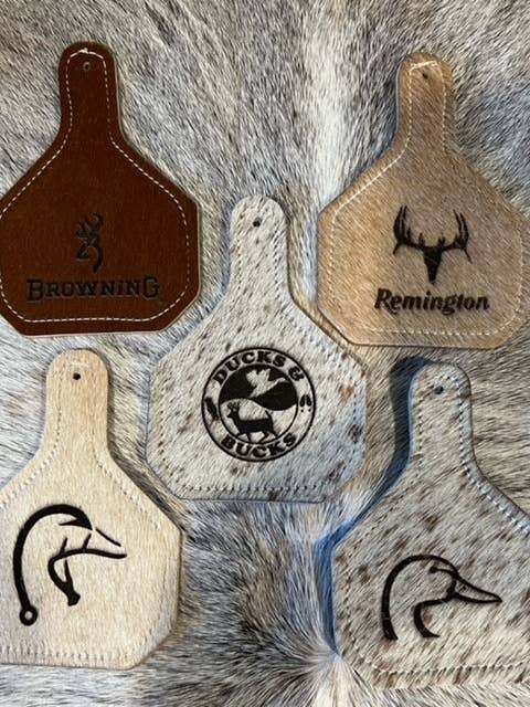 HUNTING BRANDED EAR TAG for wholesale by reSCENTit ~ Red Dirt Leather