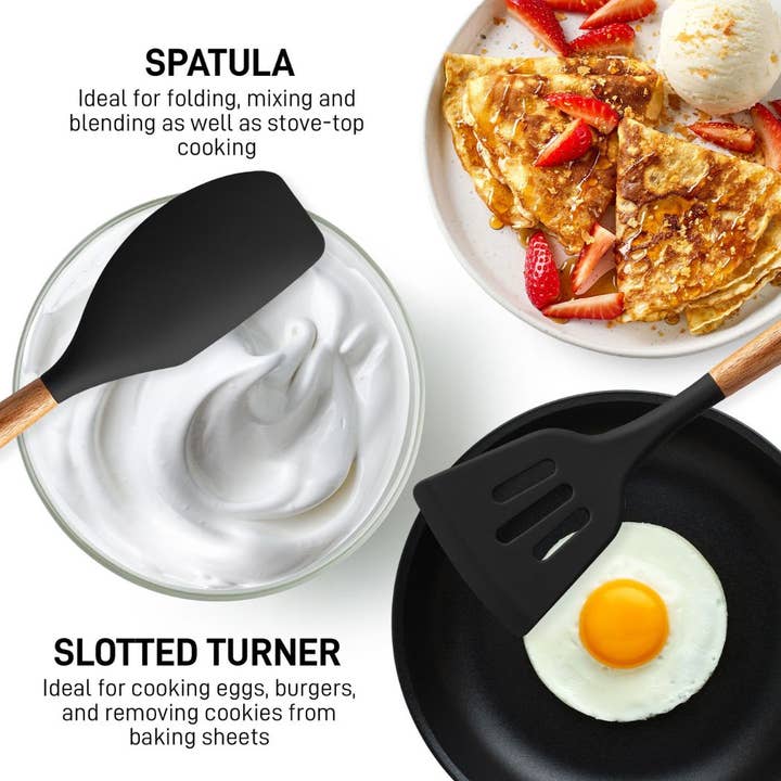 Zulay Kitchen - Wholesale Kitchen Utensil Set - 5-Piece Silicone Utensils Set with Wooden Handles32