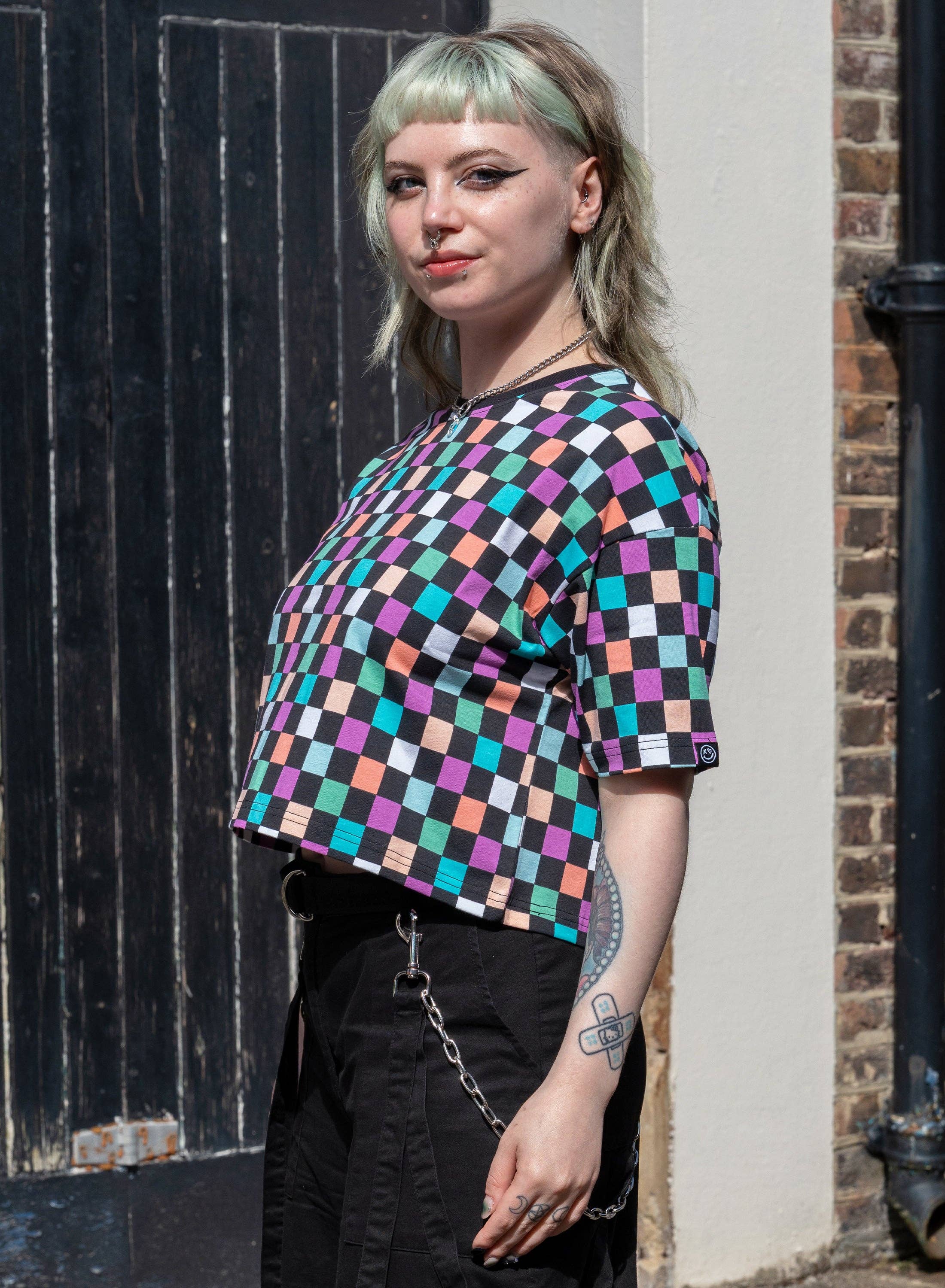 Rebel Romance - Vente T-shirt – femme - T-shirt ample à carreaux Rebel Romance3