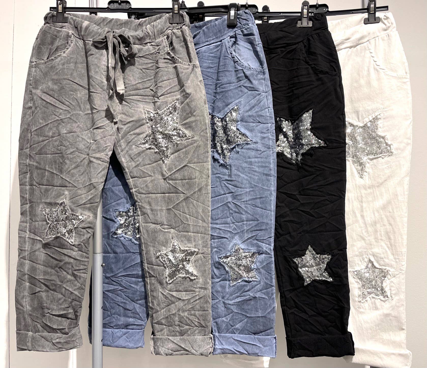 Dance in Paris - Wholesale Pants - Women's - Pants Stretchy With Star Embellishmen1