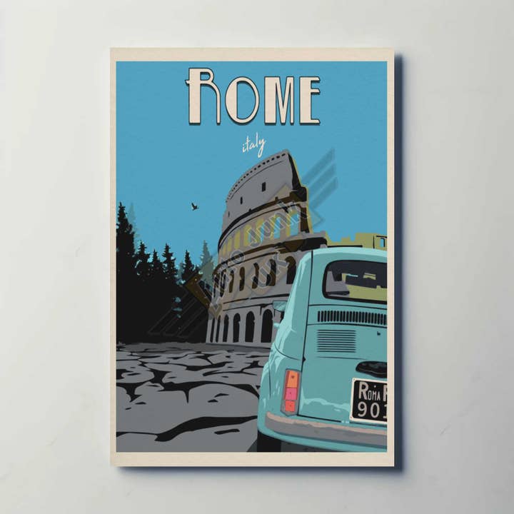 Rom Italien Metallposter für den Großhandel von Auto Junk UK Ltd