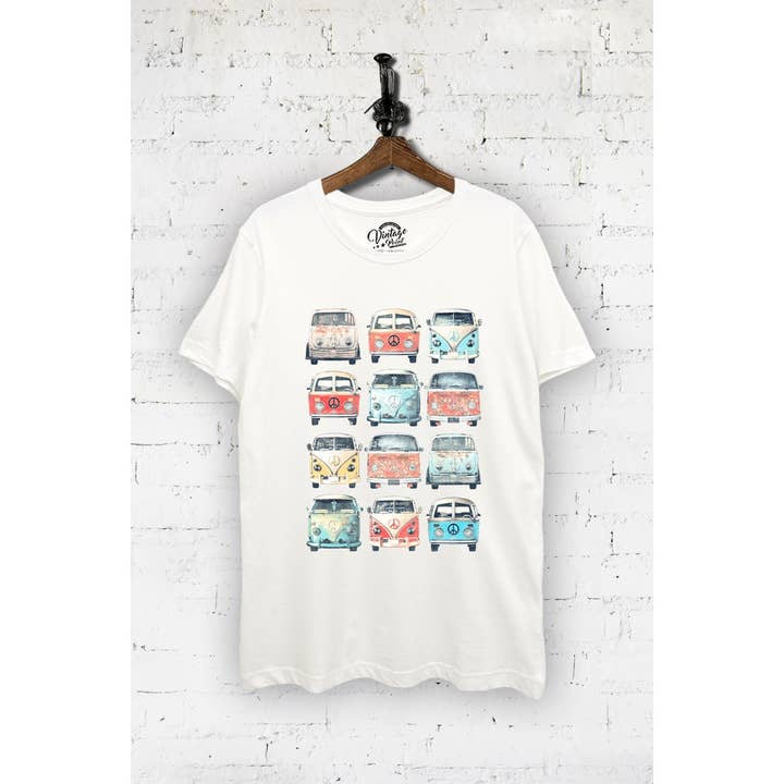 T123-V1954 T-SHIRT GRÁFICA VW CLASSIC STATION WAGONS por atacado de STARCHIS