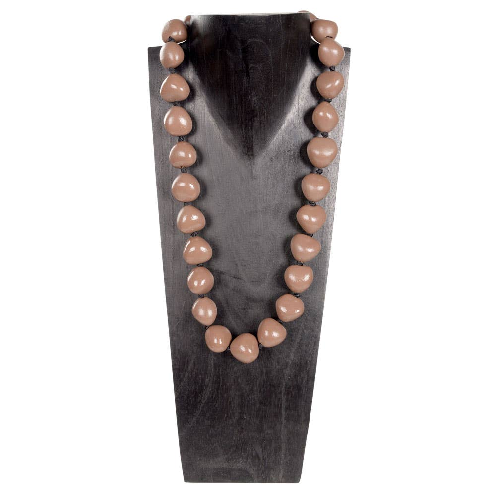 Benjamin International - Wholesale Beaded/Pearl Necklace - Cocoa Kukui Nut Necklace0