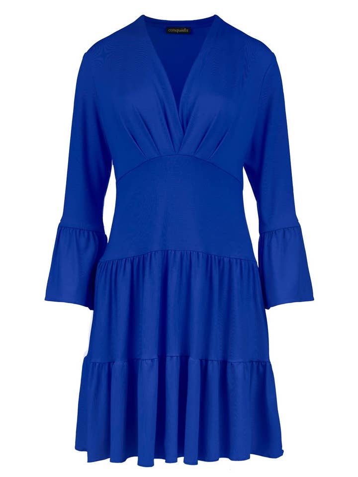 Kongeblå Jersey Tiered Kjole for engroshandel hos conquista