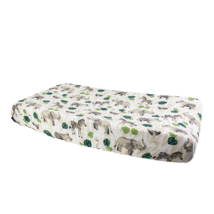Jungle Classic Muslin Changing Pad Cover for wholesale by Bebe au Lait